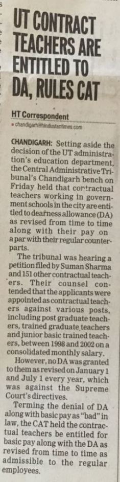 CAT Tribunal Contractual Teachers Matters