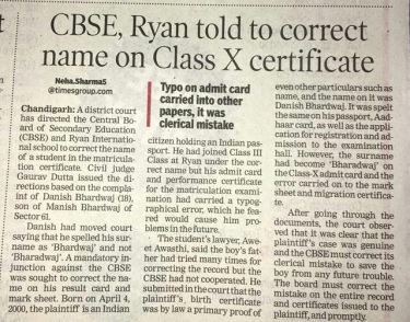 CBSE Name Change from Court 