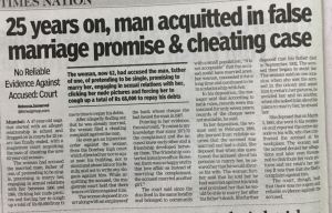 False Rape Case in a Promise to Marriage