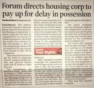 Consumer Complaint against Emerging India Housing Corporation Zirakpur 